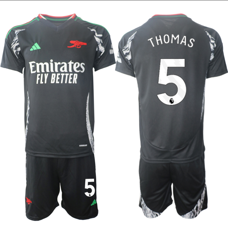 Men 2024-2025 Club Arsenal away Black #5 Soccer Jersey->arsenal jersey->Soccer Club Jersey